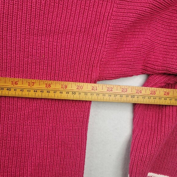 92 Vintage Levis Dockers Nantucket Sweater Pink V-Neck M USA Schoolgirl Academia - Picture 9 of 11
